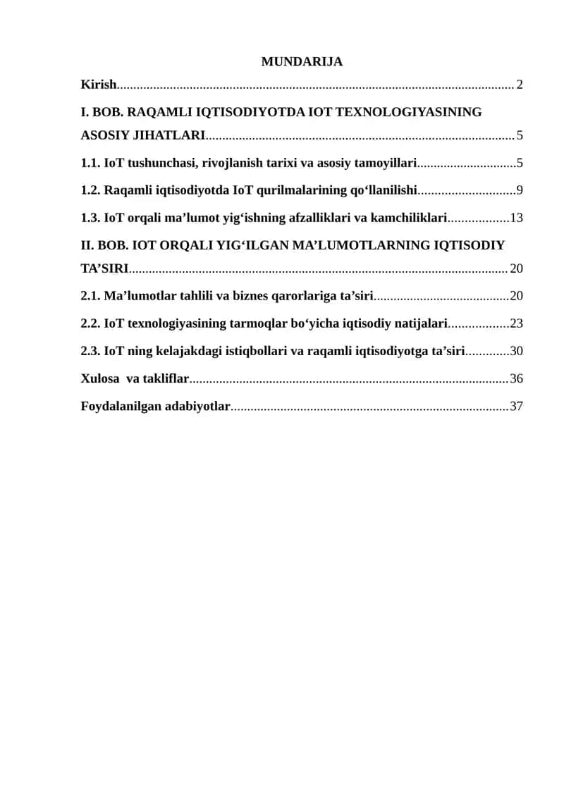 IQTISODIYOTDA IOT TEXNOLOGIYASINING ASOSIY JIHATLARI 1