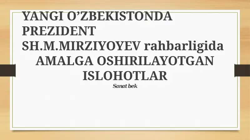 Siyosiy va Iqtisodiy Islohotlar va Investitsiya Muhiti 1
