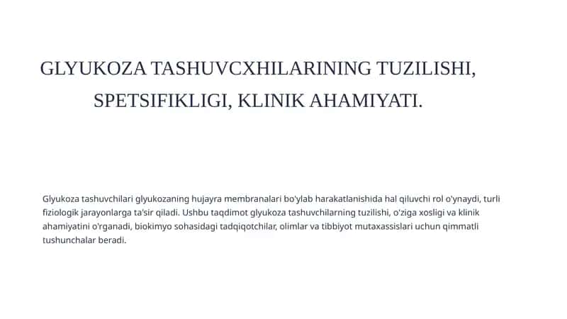 Glyukozatashuvchilarining tuzilishi 1