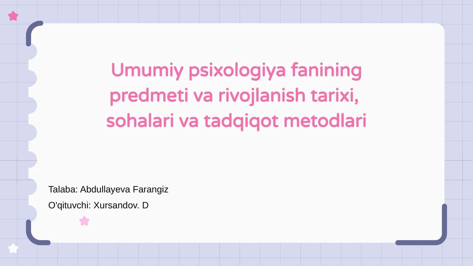 Umumiy psixologiya fanining predmeti 1