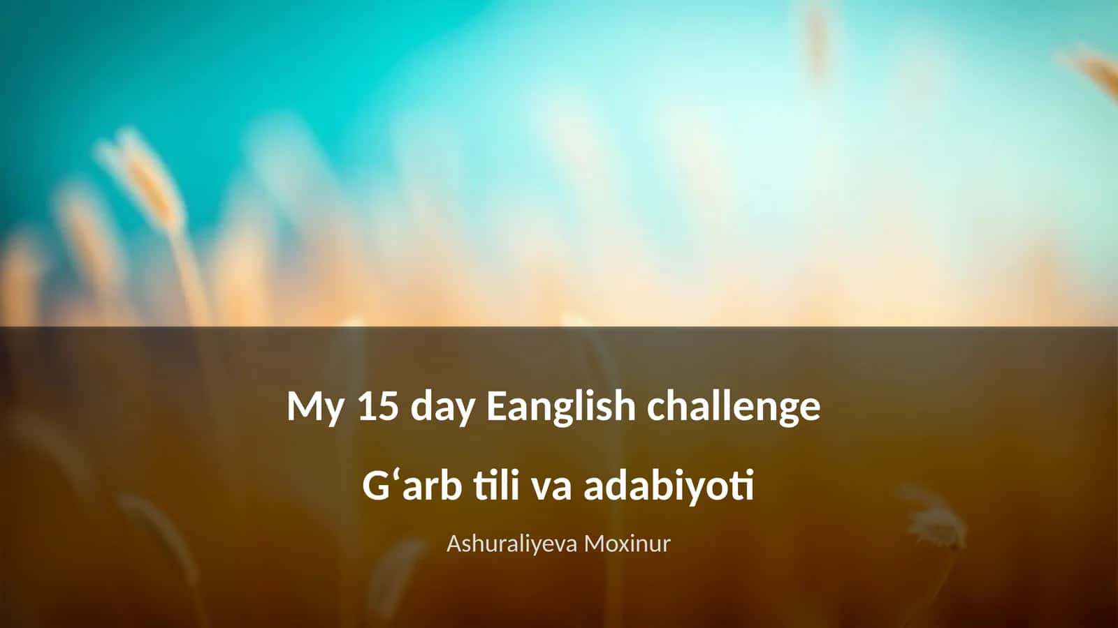 Gʻarb tili va adabiyoti 1