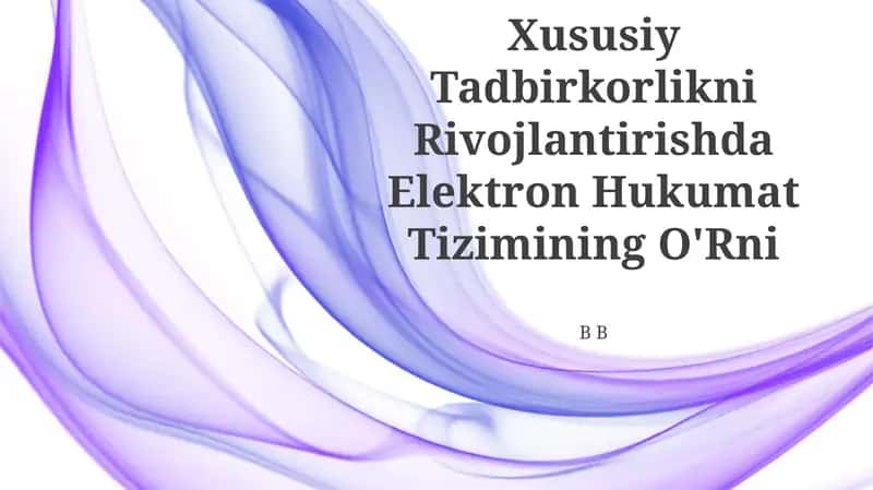 Elektron Hukumat Tizimlari 1
