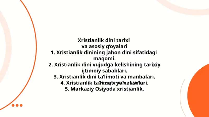 Xristianlik dini tarixi va asosiy g‘oyalari 1