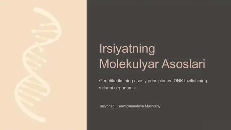 Irsiyatning Molekulyar Asoslari 1