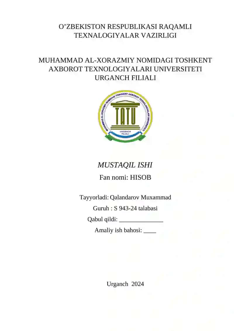 ANIQ INTEGRALLARNI TAQRIBIY HISOBLASH USULLARI