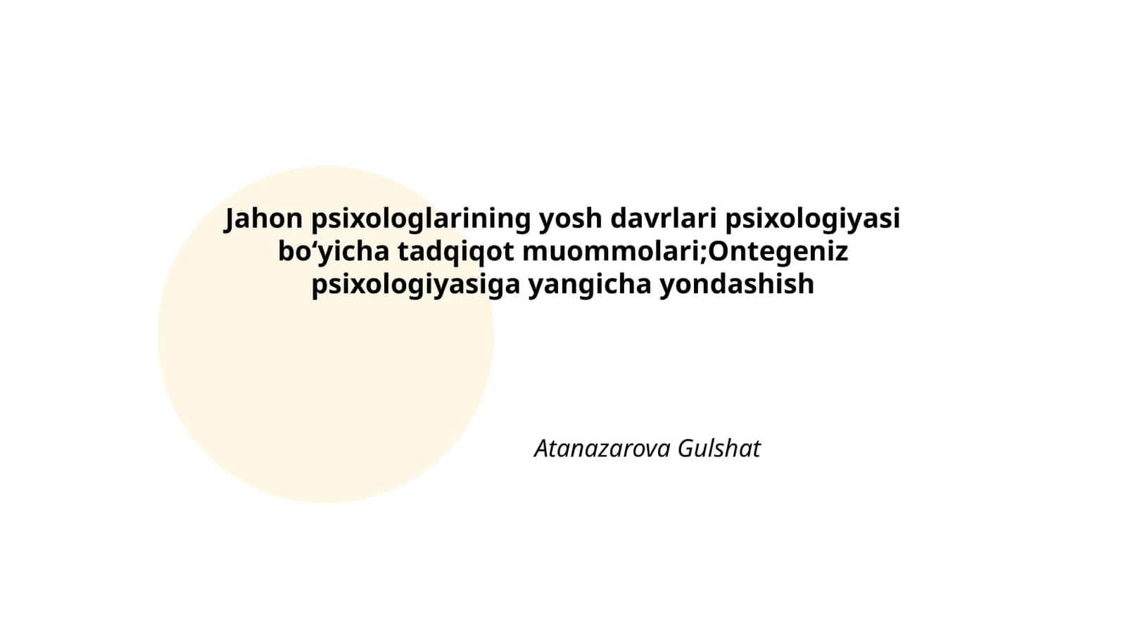 Yosh davrlari psixologiyasi tadqiqot muommolari 1