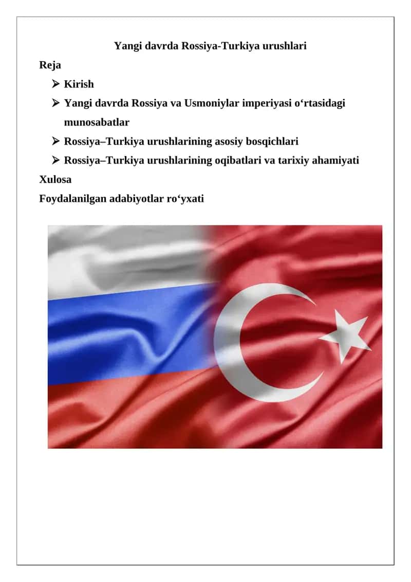 Yangi davrda Rossiya-Turkiya urushlari 1
