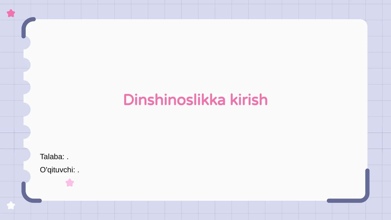Dinshinoslikka kirish 1