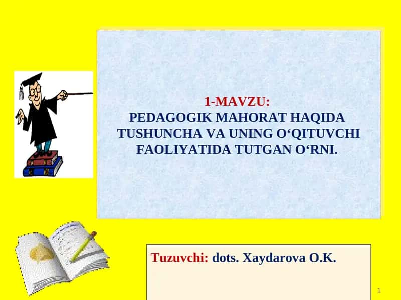 PEDАGОGIK MАHОRАT HАQIDА 1