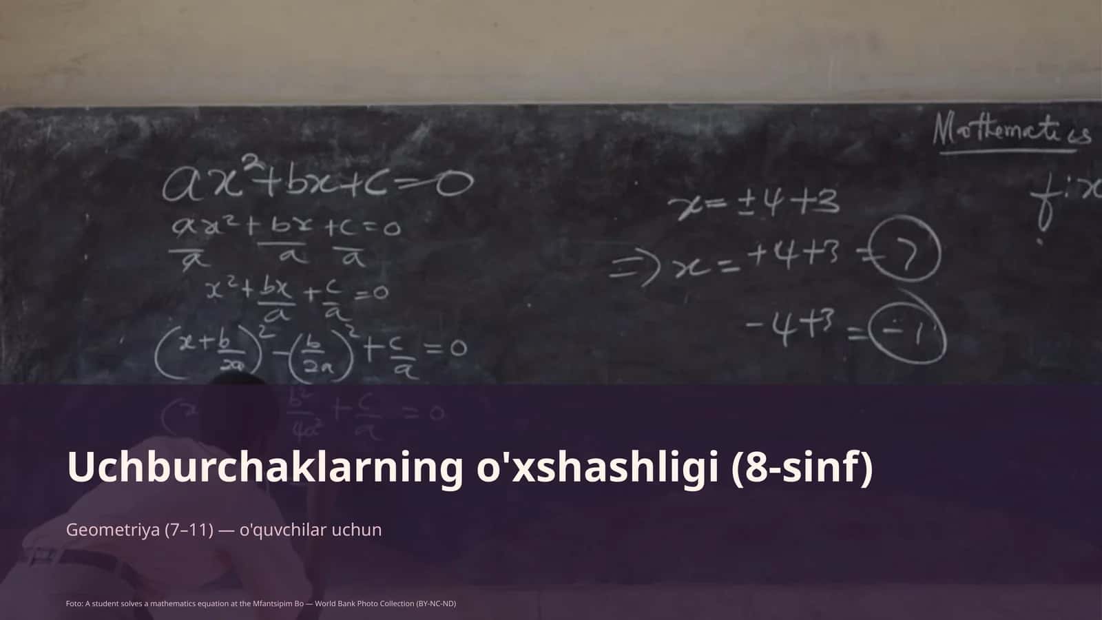 Uchburchaklarning o'xshashligi (8-sinf) 1