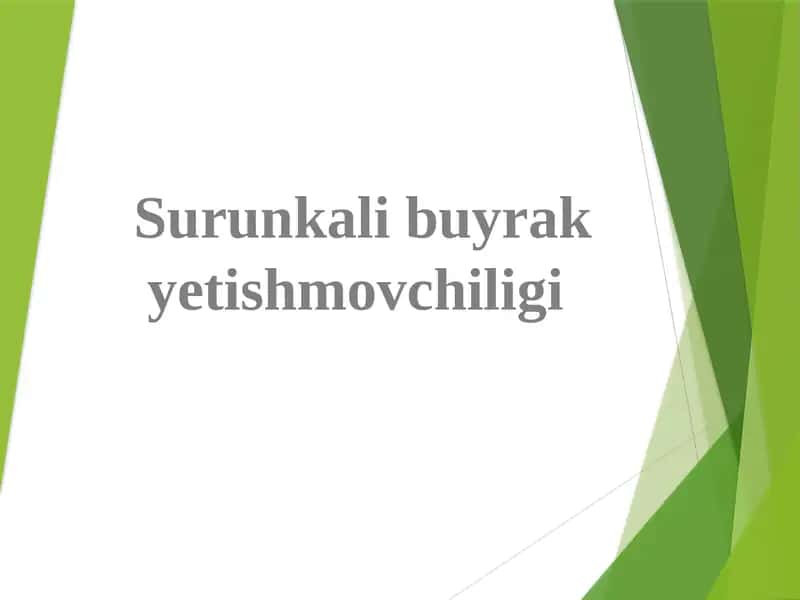 Surunkali buyrak yetishmovchiligi 1