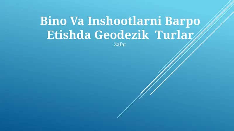 Geodeziya ekskursiyalari 1