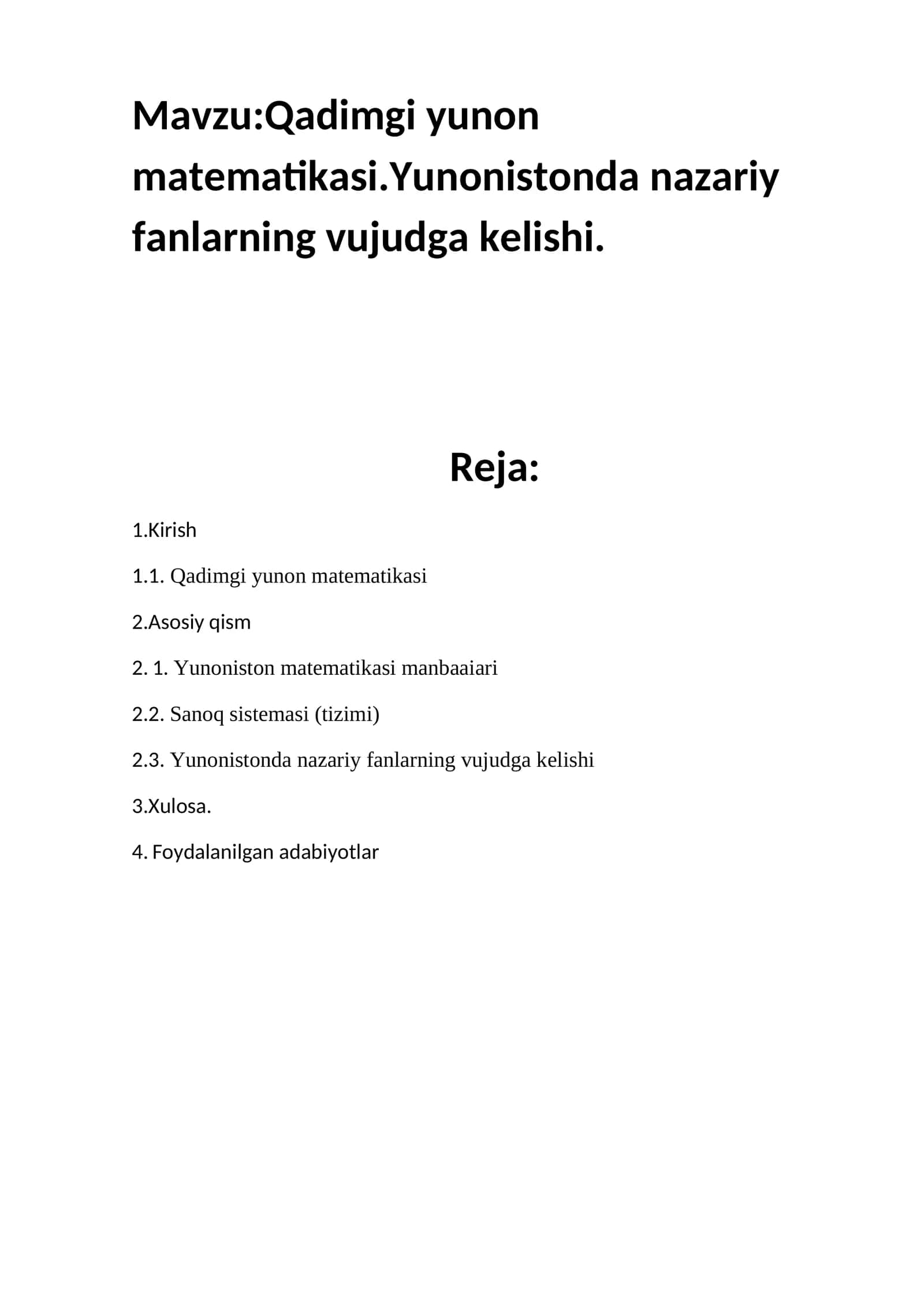 Qadimgi yunon matematikasi 1