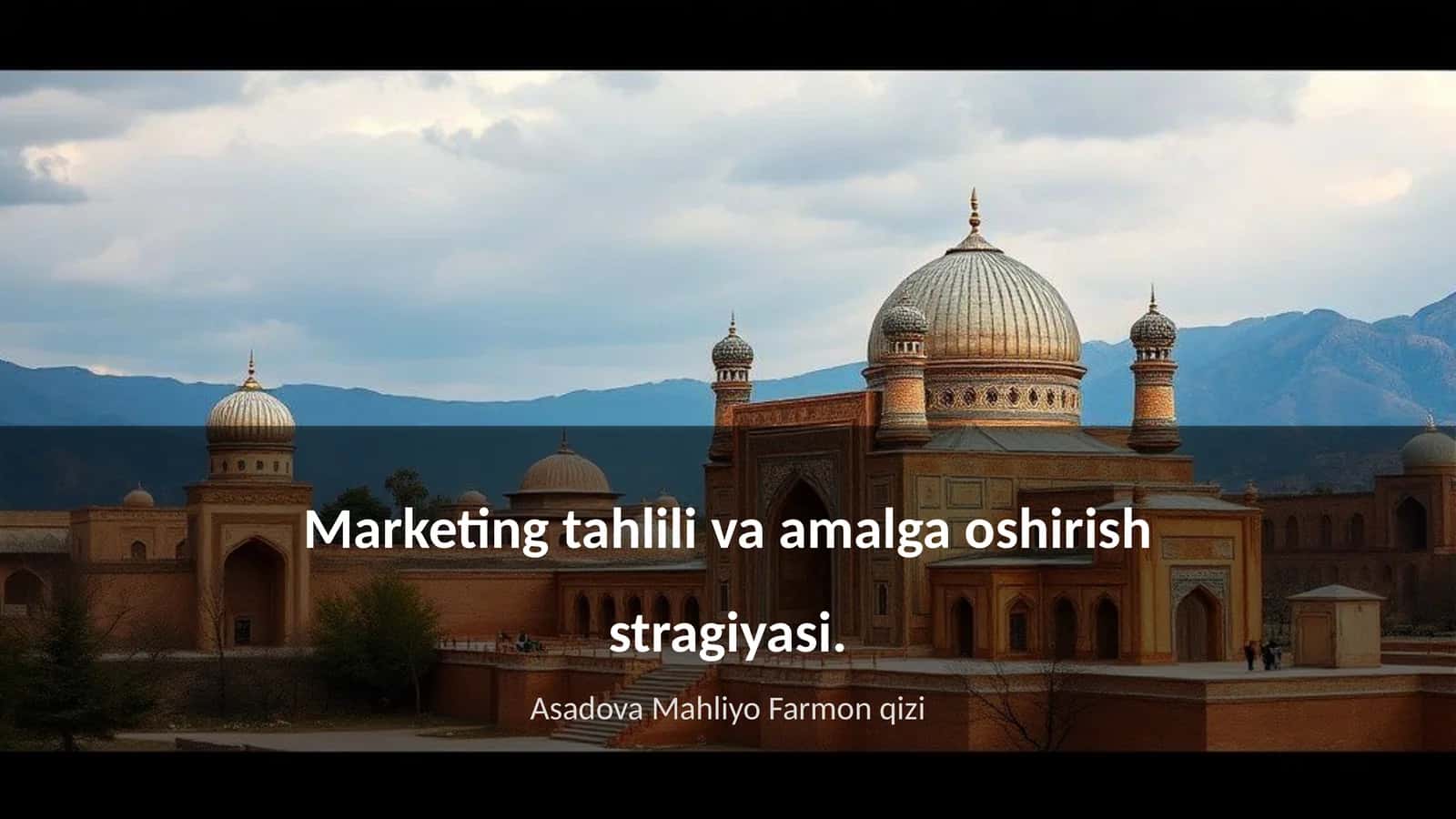 Marketing tahlili va amalga oshirish stragiyasi 1