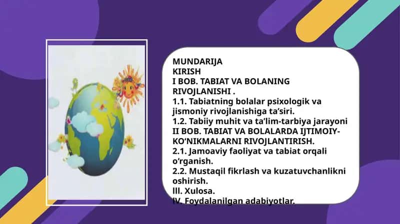 Ibob.Tabiat va Bolaning Rivojlanishi 1