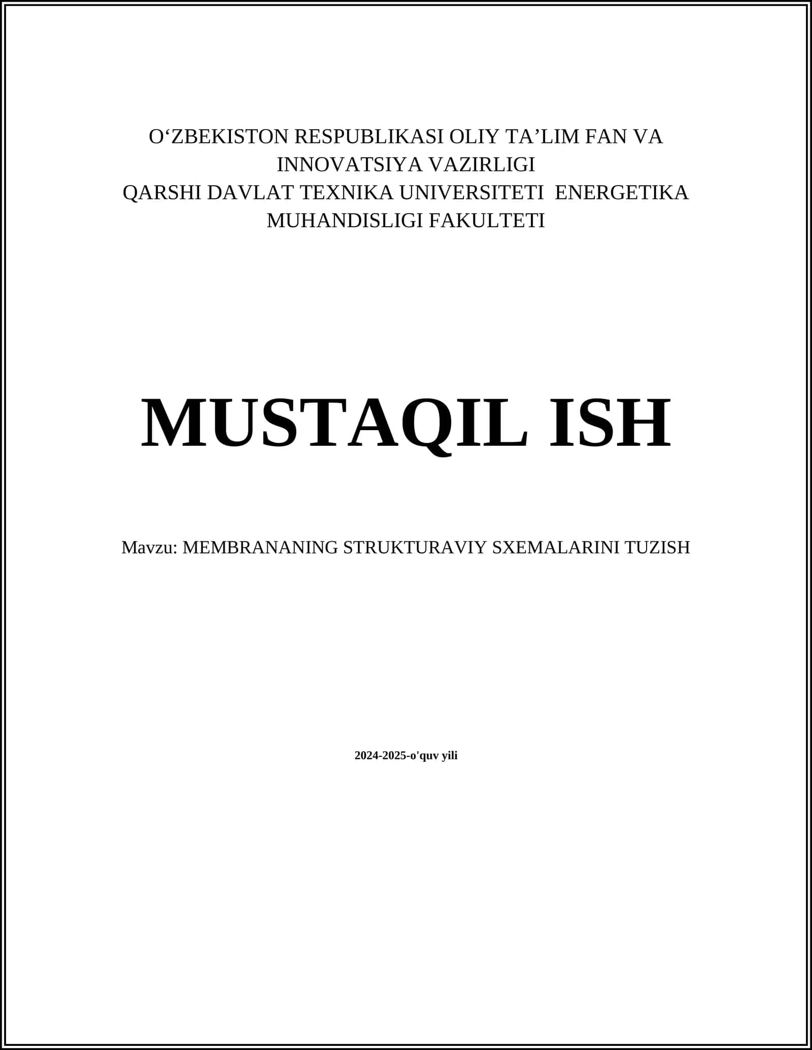 MEMBRANANING STRUKTURAVIY SXEMALARINI TUZISH 1