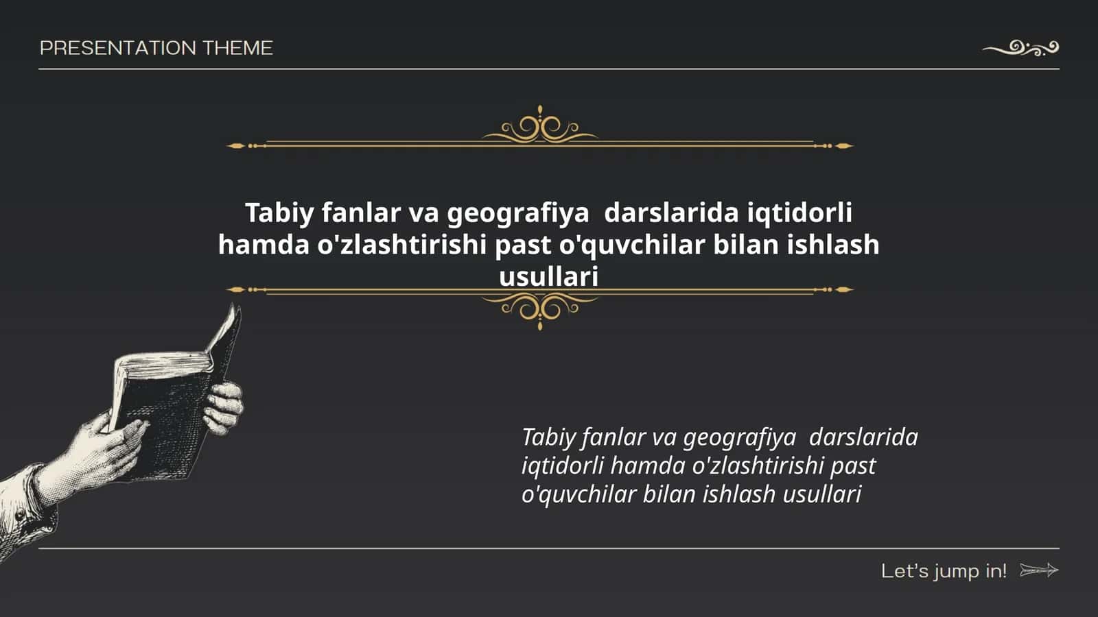 Tabiy fanlar va geografiya darslarida iqtidorli hamda o'zlashtirishi past o'quvchilar bilan ishlash usullari 1