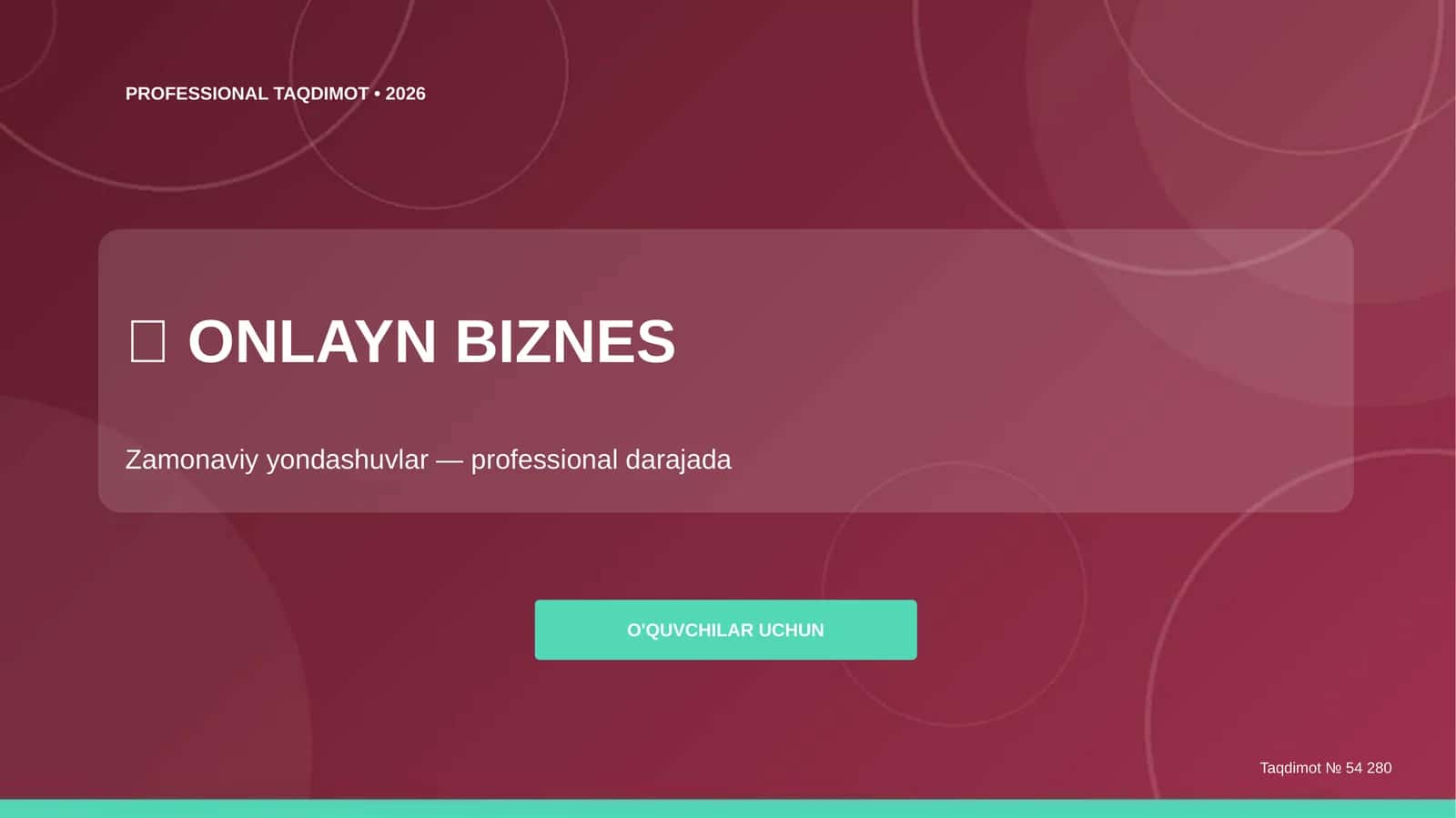 ONLAYN BIZNES: Zamonaviy yondashuvlar (professional darajada) [o'quvchilar uchun] 1