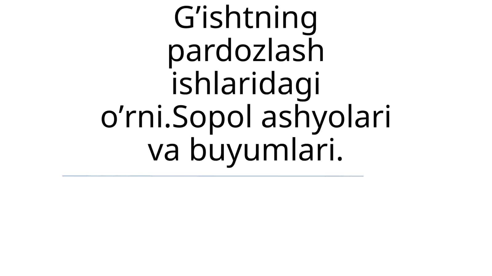 Gips bilan ishlash 1