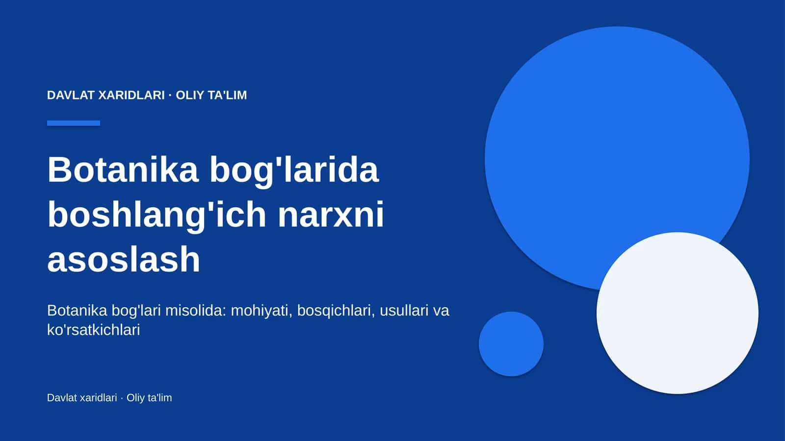Botanika bog'larida boshlang'ich narxni asoslash 1