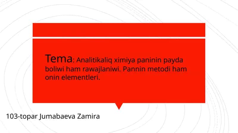 Analitikaliqximiyapáninin paydaboliwi hamrawajlaniwi 1