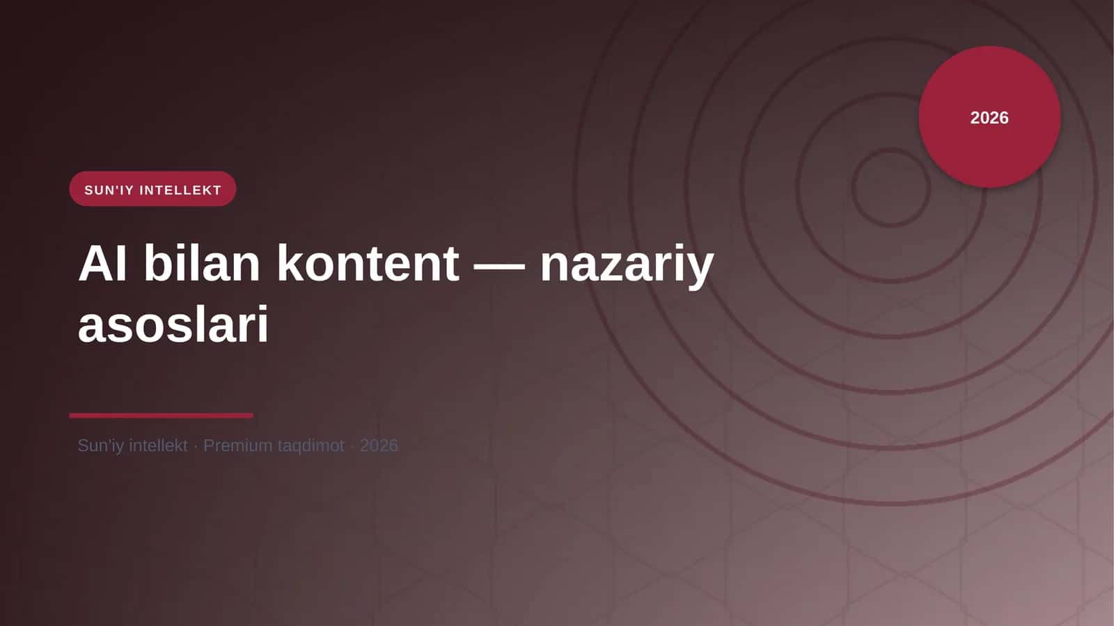 AI bilan kontent — nazariy asoslari 1