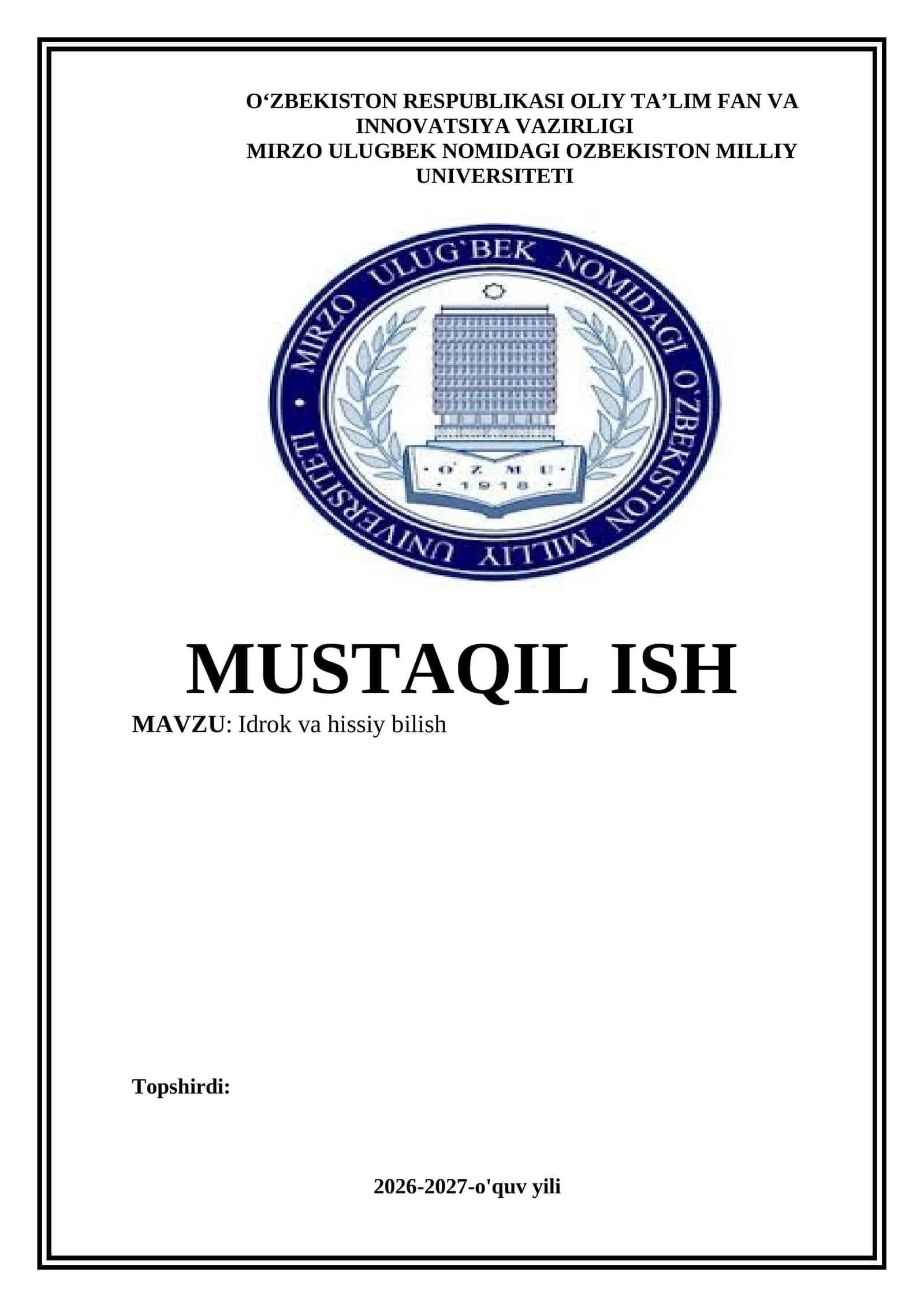Idrok va hissiy bilish 1
