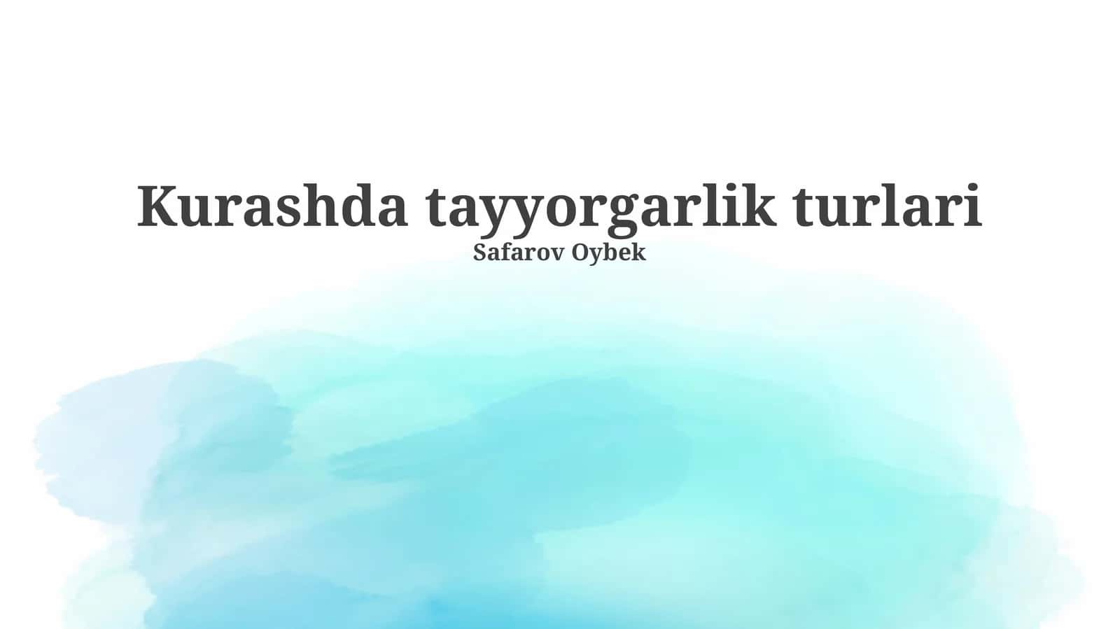 Kurashda tayyorgarlik turlari 1