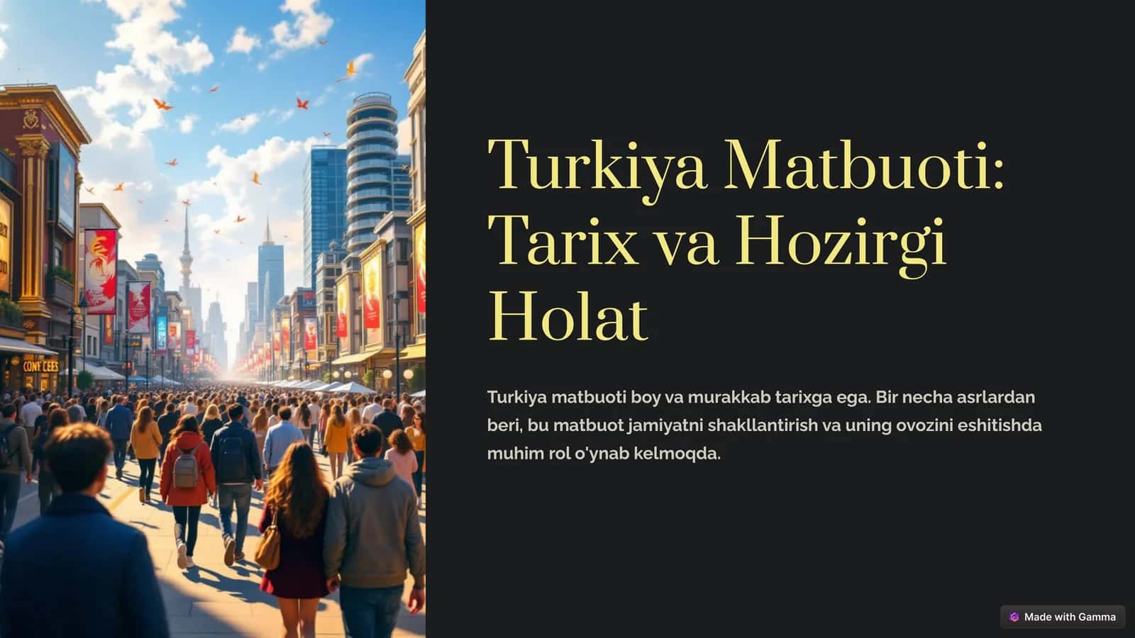 Turkiya Matbuoti Tarix va Hozirgi Holat 1