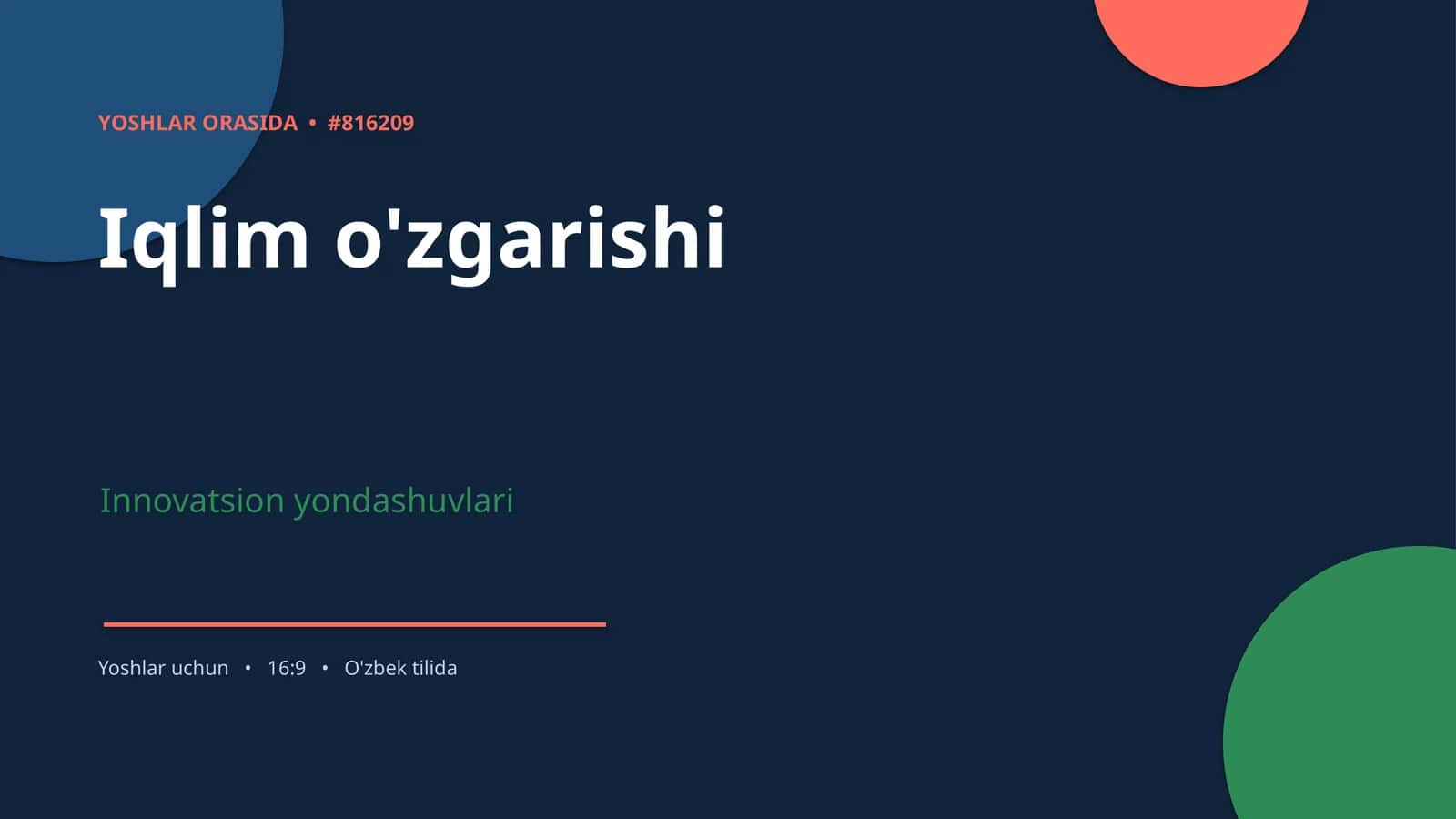 Iqlim o'zgarishi 1