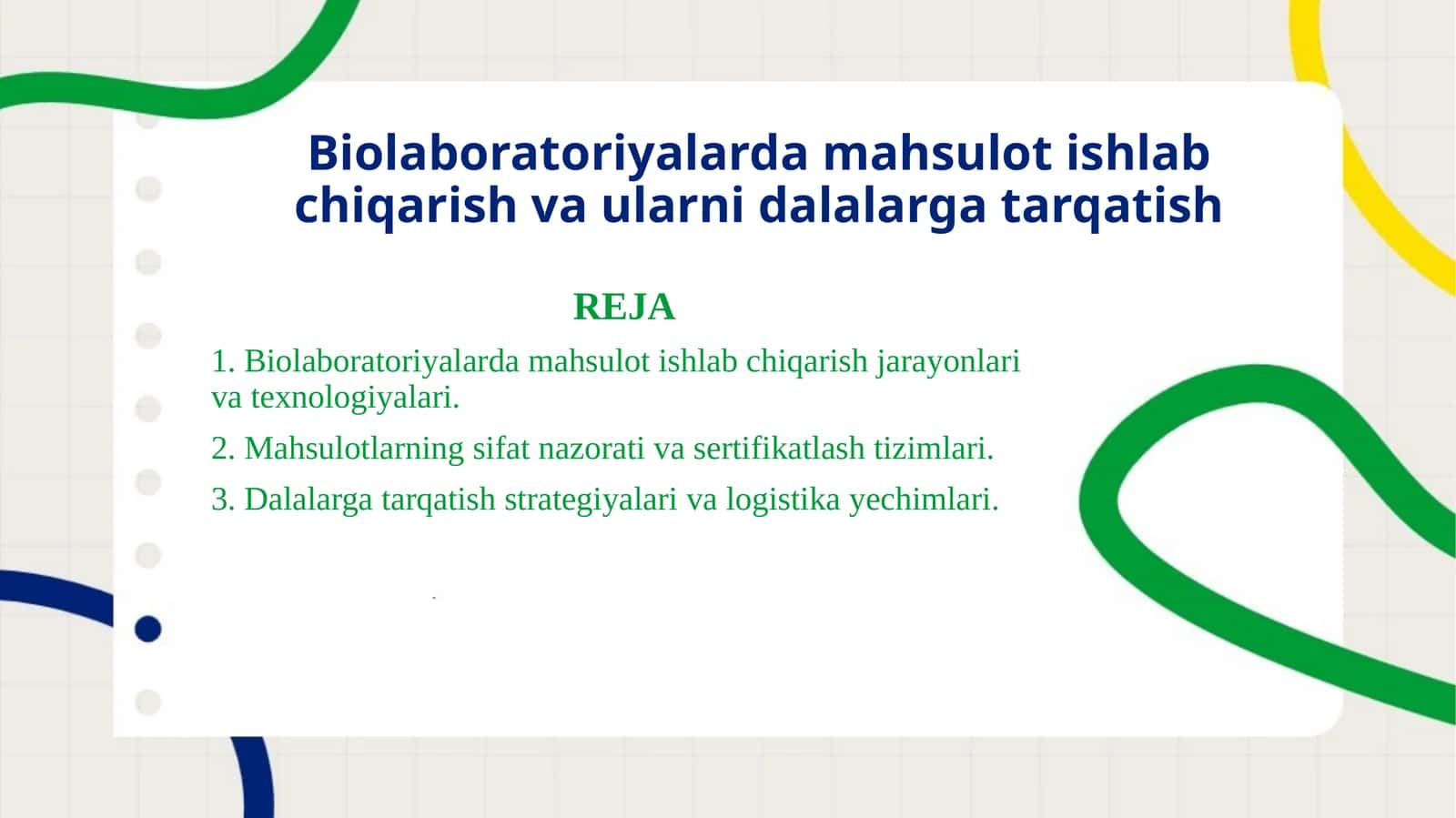 Biolaboratoriyalarda mahsulot ishlab chiqarish va ularni dalalarga tarqatish 1