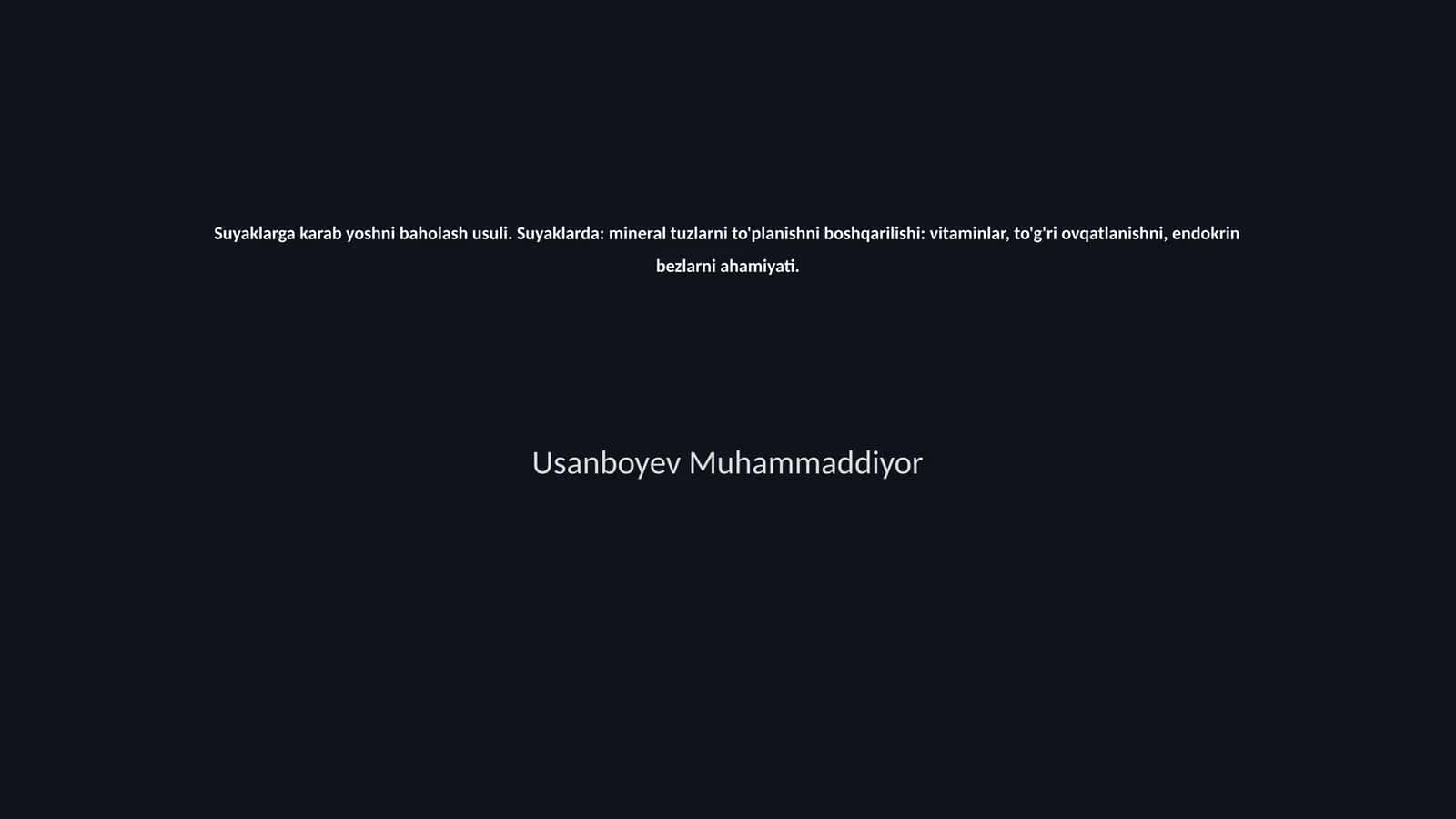 Suyaklarga karab yoshni baholash usuli 1