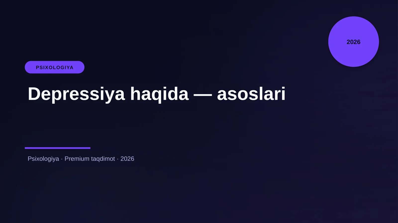 Depressiya haqida — asoslari 1