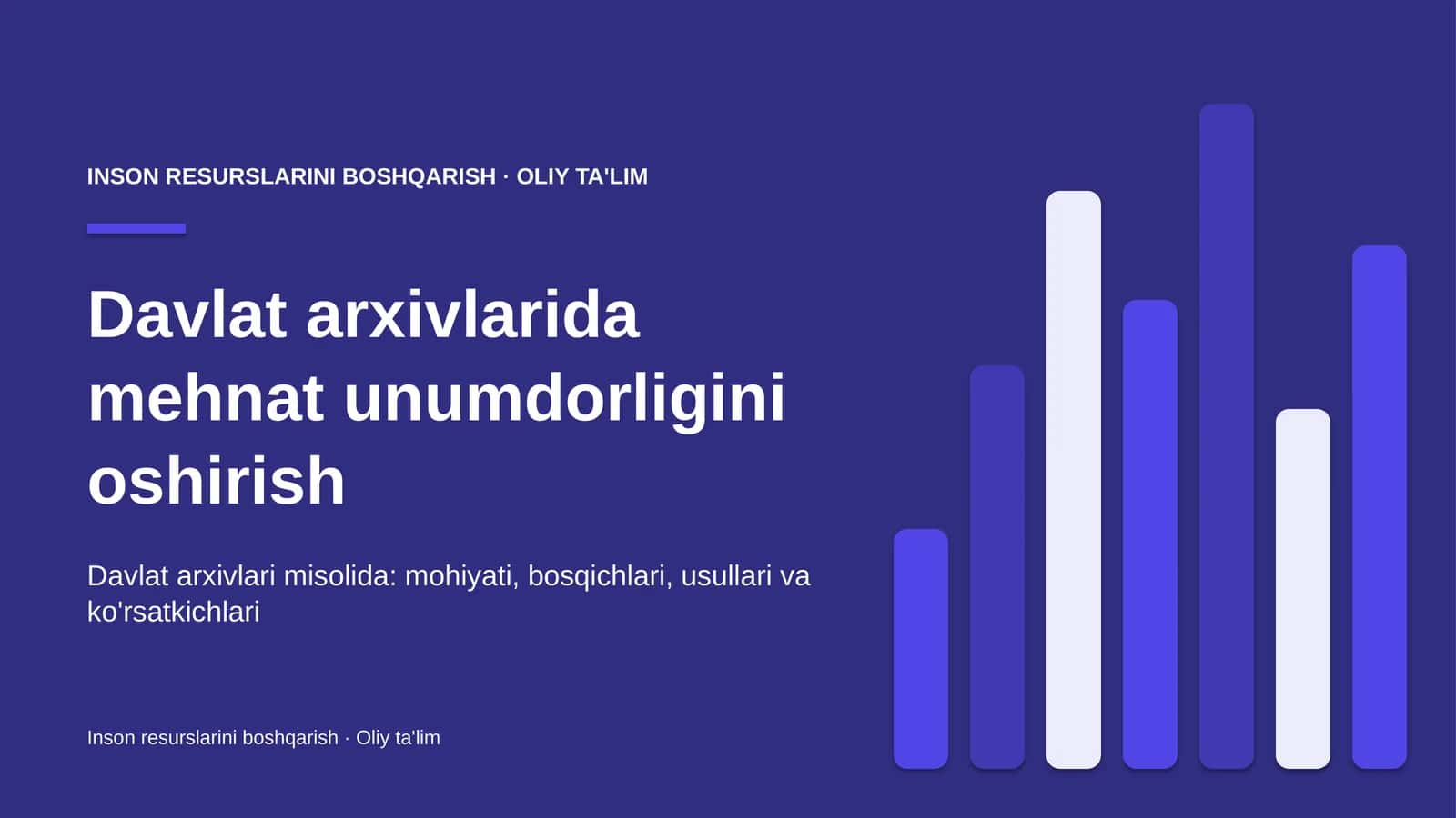 Inson Resurslarini Boshqarish · Oliy Ta'lim 1