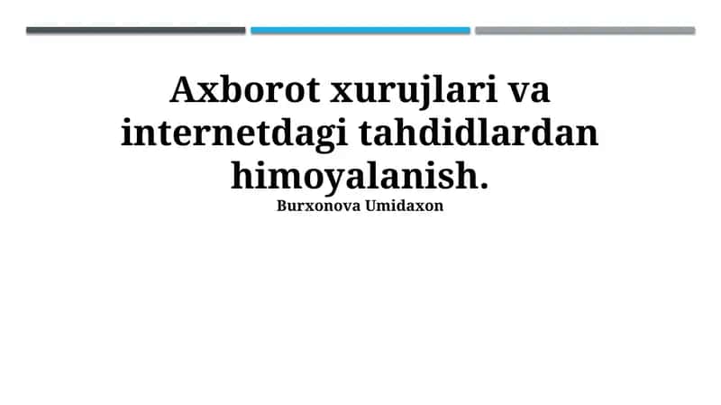 Axborot xavfsizligi 1