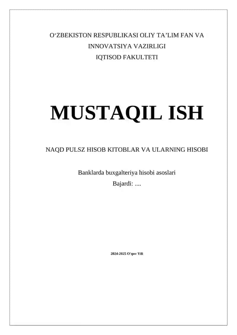 Naqd Pulsiz Hisob-Kitoblarning Asosiy Tushunchalari