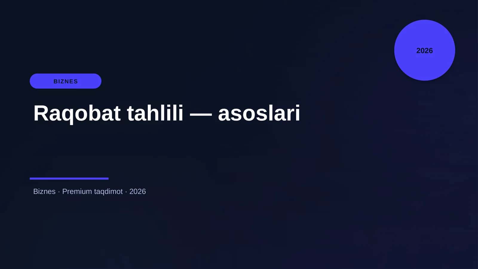 Raqobat tahlili — asoslari 1