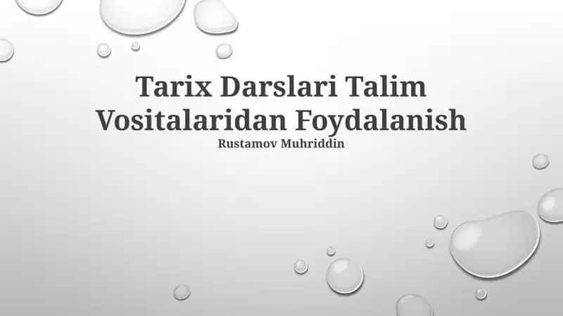Tarix Darslari Talim Vositalaridan Foydalanish 1