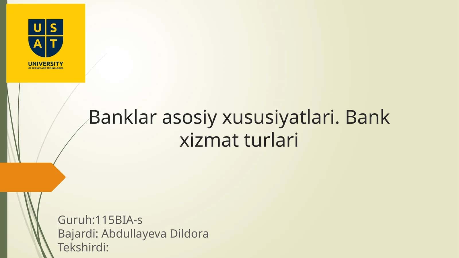 Banklarasosiyxususiyatlari. Bankxizmatturlari 1