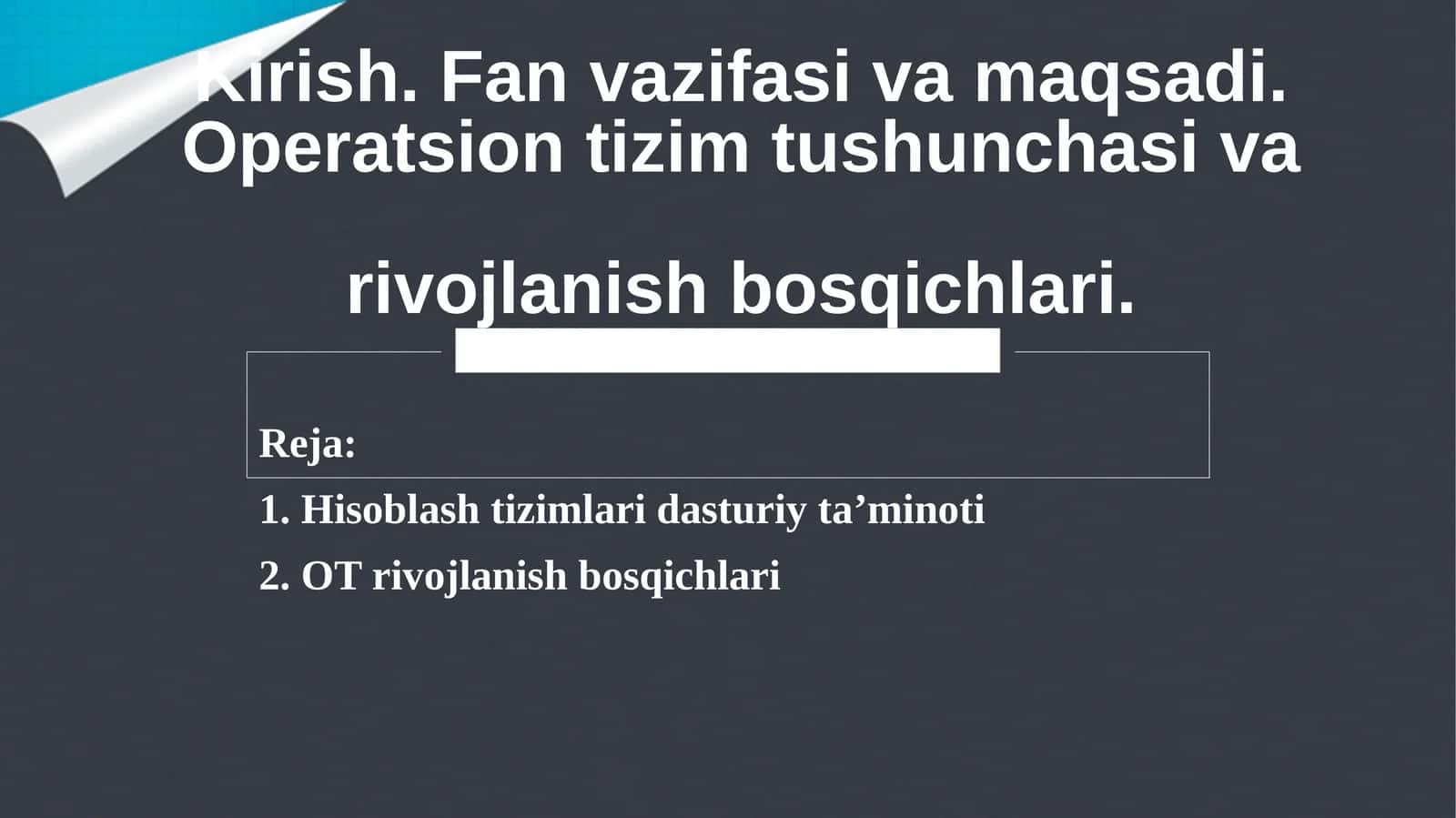 Operatsion tizimlar 1