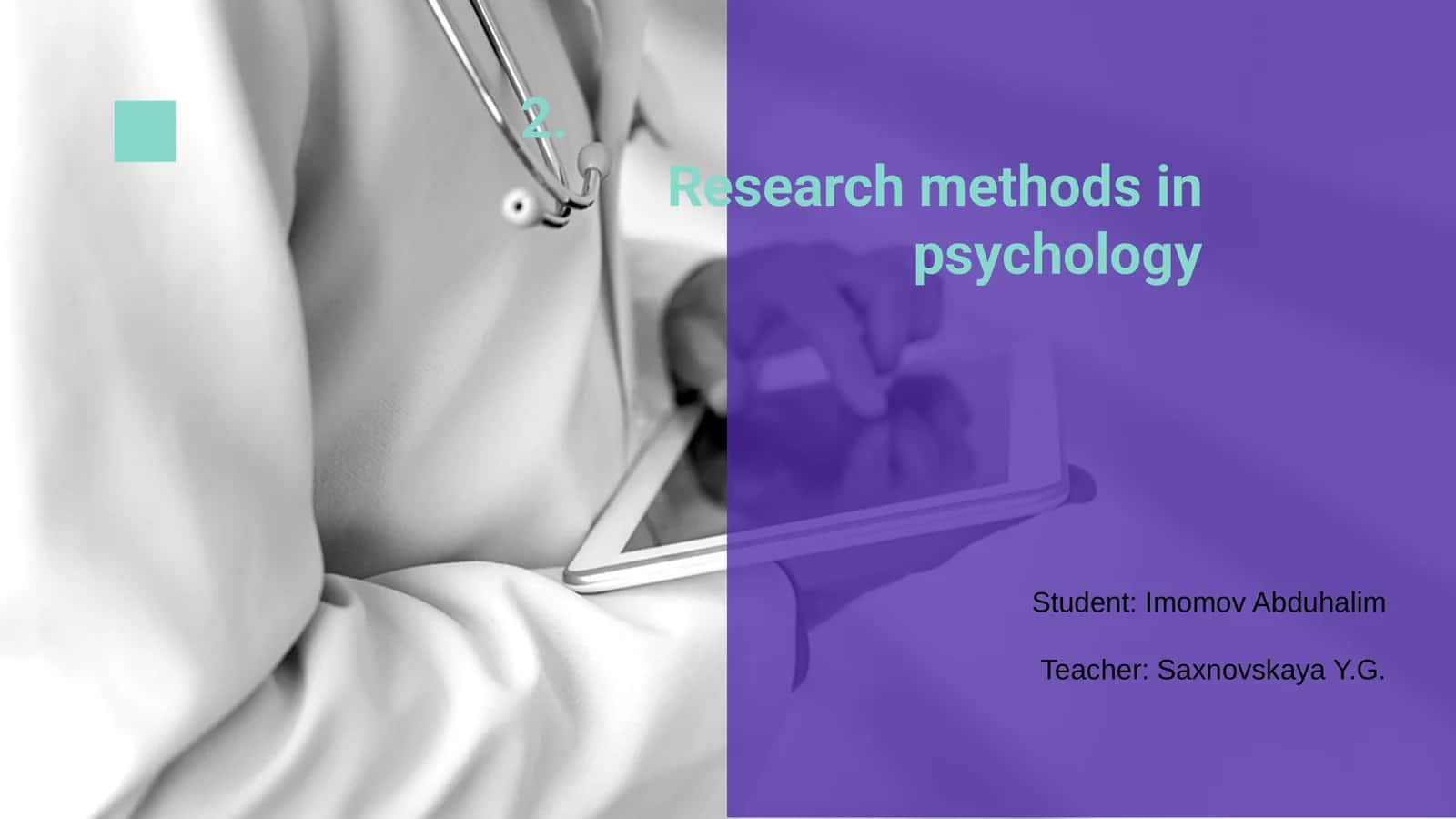 Psychology research methods 1