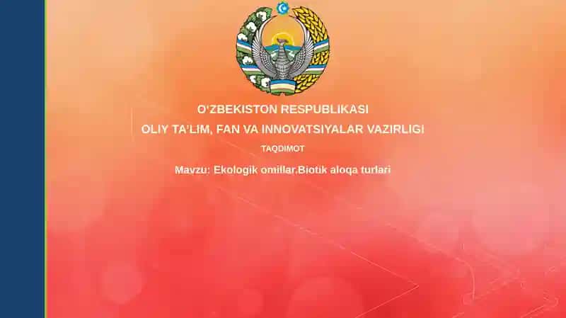Ekologik omillar.Biotikaloqaturlari