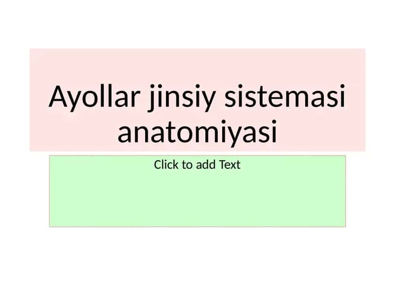 Ayollar jinsiysi sistemasi anatomiyasi 1