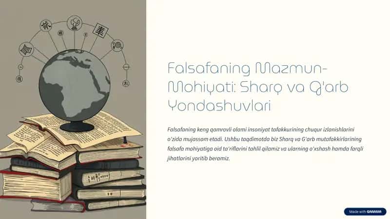 Falsafaning Mazmun-Mohiyati: Sharq va G'arb Yondashuvlari 1