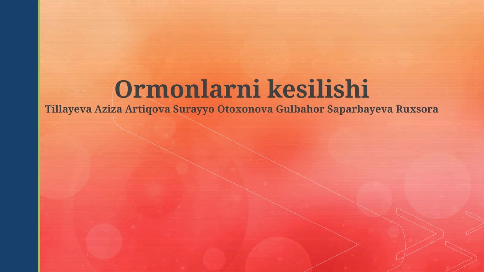 Ormonlarni kesilishi 1