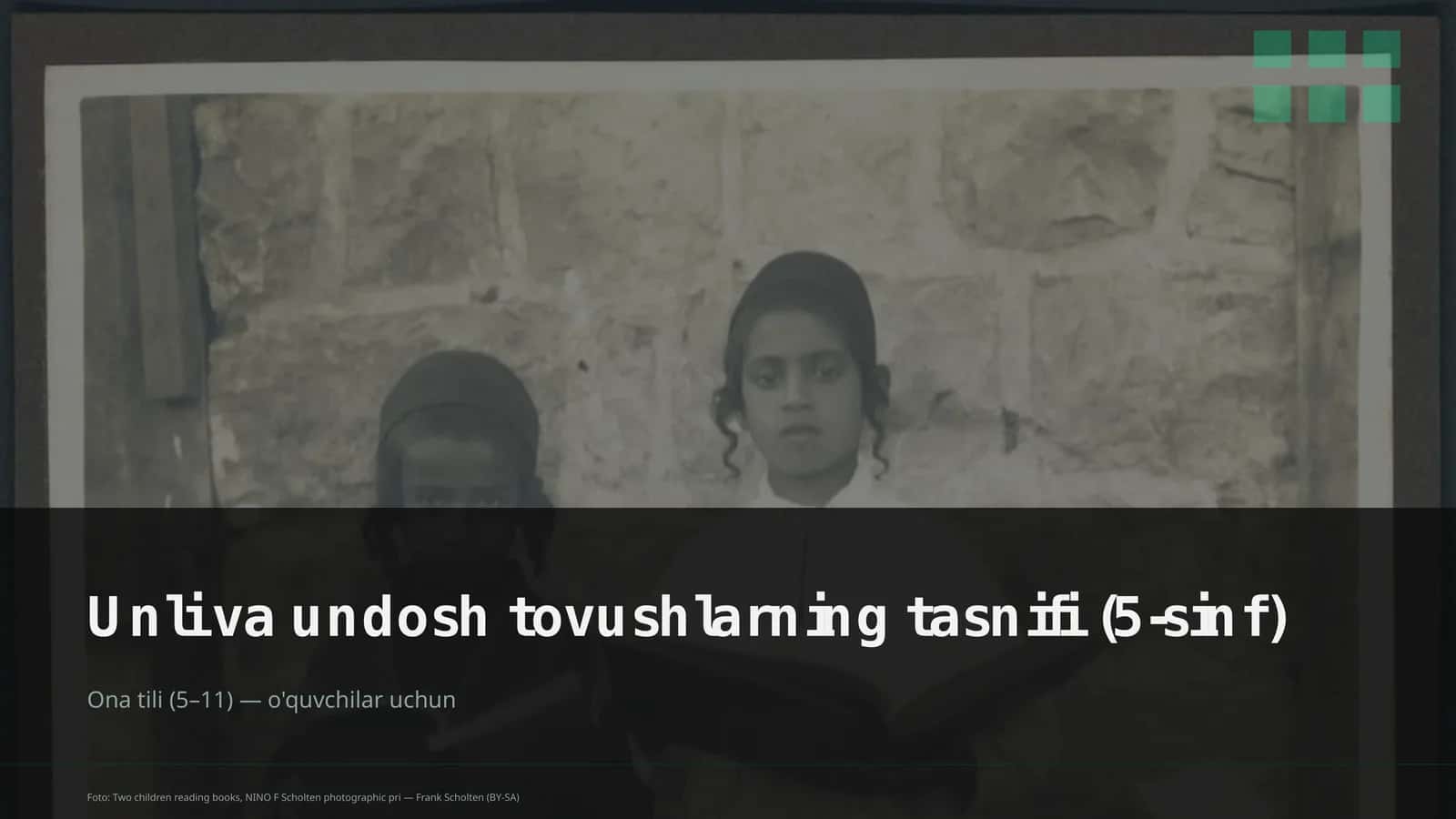Unli va undosh tovushlarning tasnifi (5-sinf) 1