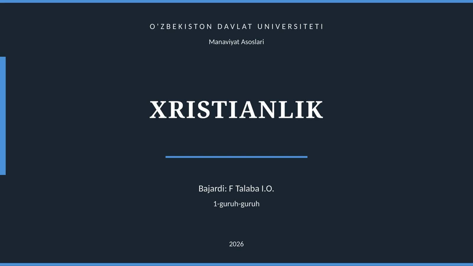 XRISTIANLIK 1