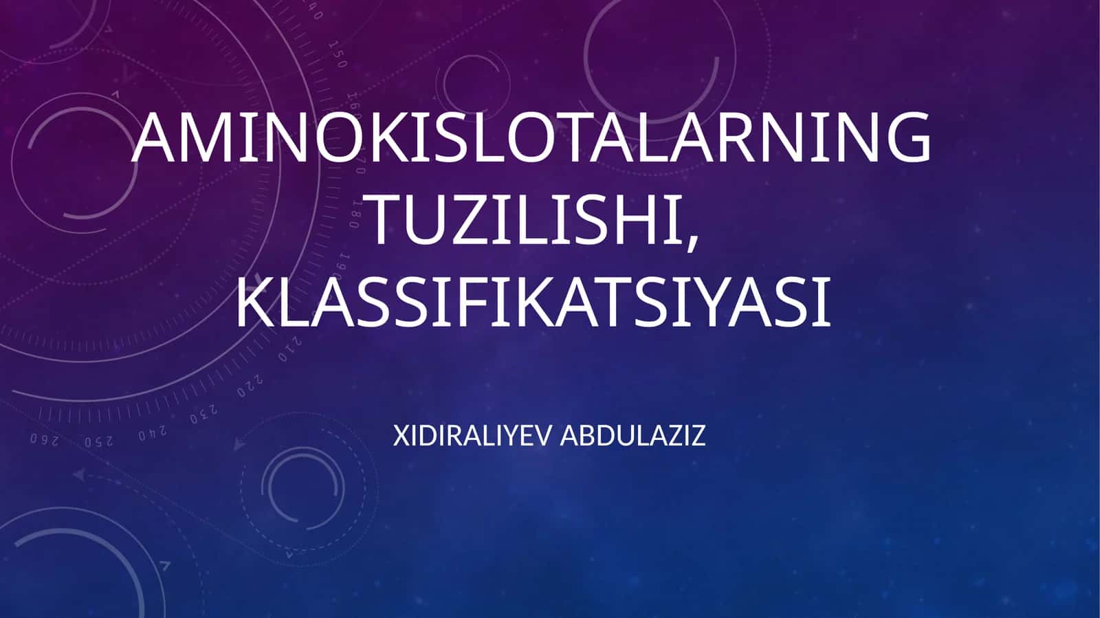 Aminokislotalarning tuzilishi, klassifikatsiyasi 1