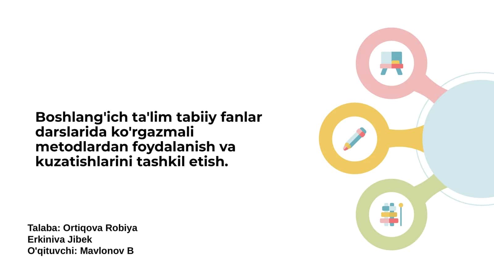 Boshlang'ich ta'limda ko'rgazmali metodlarning ahamiyati 1