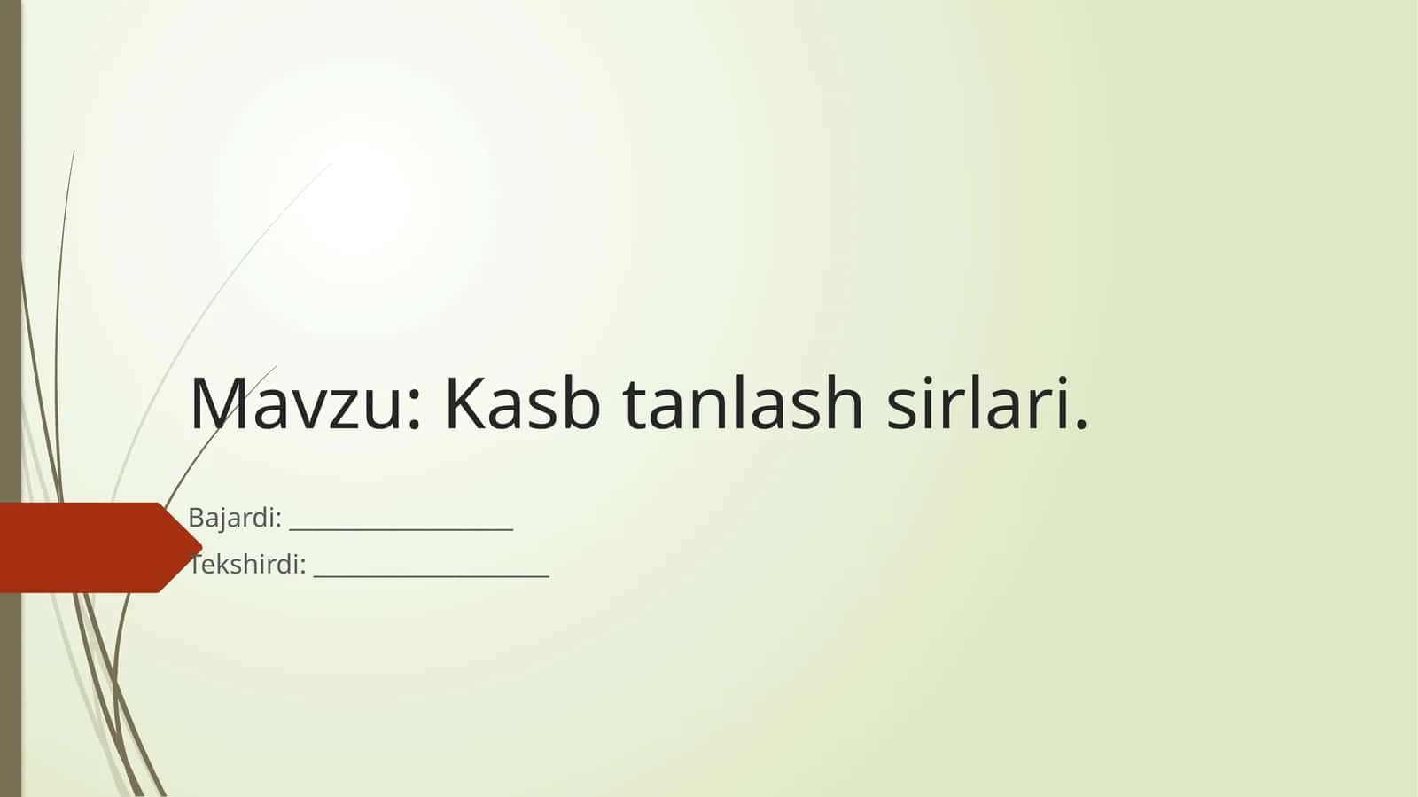 Kasb tanlash sirlari 1